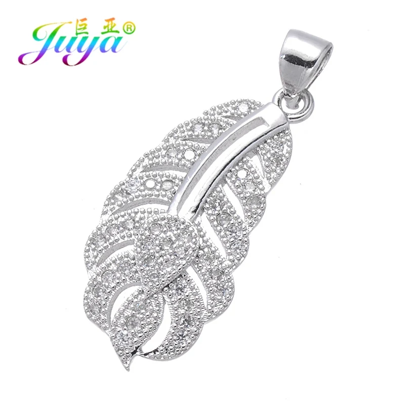 white gold Juya бижутерия ручной работы материал ручной работы Cz Pave Hamsa Подвески Подвеска для женщин Детский Рождественский подарок изготовление ювелирных изделий - Окраска металла: white gold