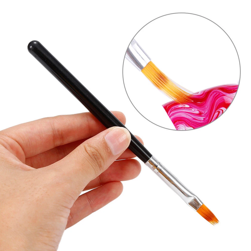 Nail Brush Tools Art Manicure UV Gel Pens Portable Black Handle Color-changing Dentate | Красота и здоровье