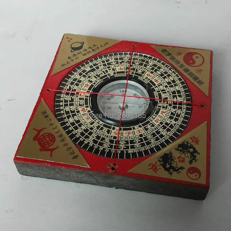 Бесплатная доставка китайский деревянный металлический квадратный компас