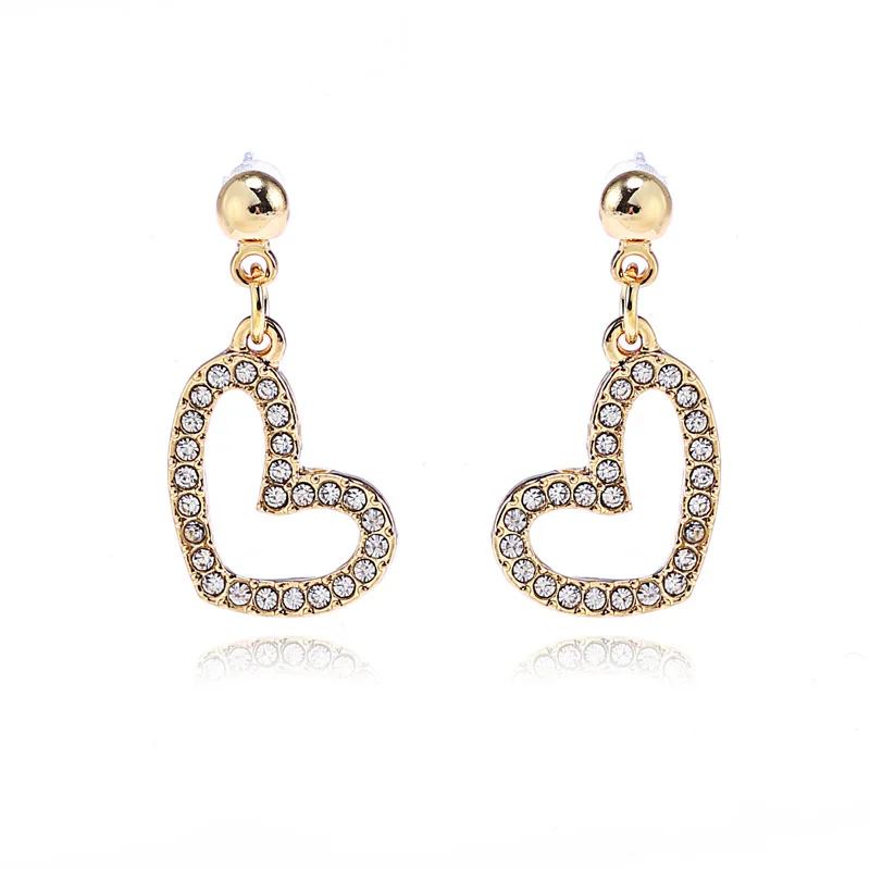 2019 Fashion Crystal Heart Earcuff Tassel Earring Clip For Woman Girl without piercing Gift Zircon |