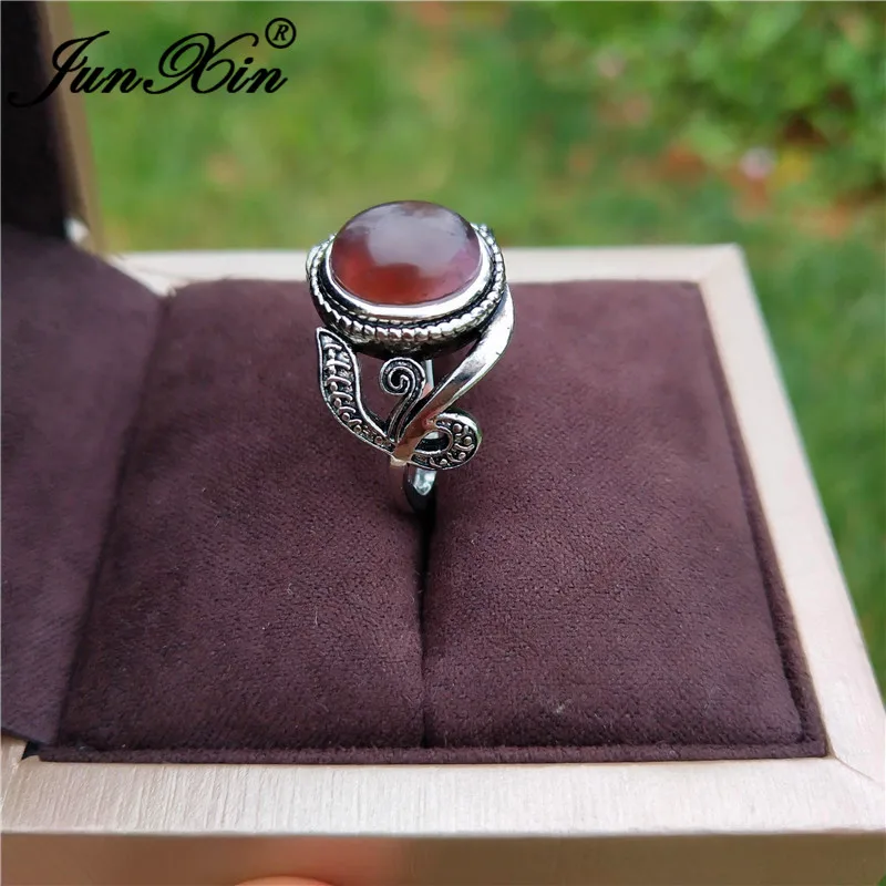 ROXI Boho Женская коричневая лунный камень кольца для мужчин и женщин античное