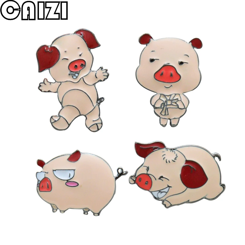 1 Набор/4 шт. Новые Броши в виде милой свиньи для женщин эмалированные броши форме