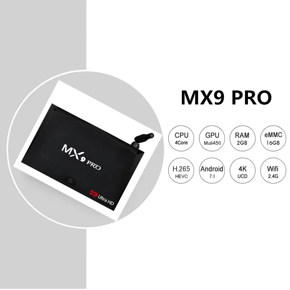 MX9 Pro Android 8 1 ТВ коробка 4 ГБ 32 RK3328 Четырехъядерный K VP9 3D 2 4G 5G WiFi Bluetooth Pk x96max