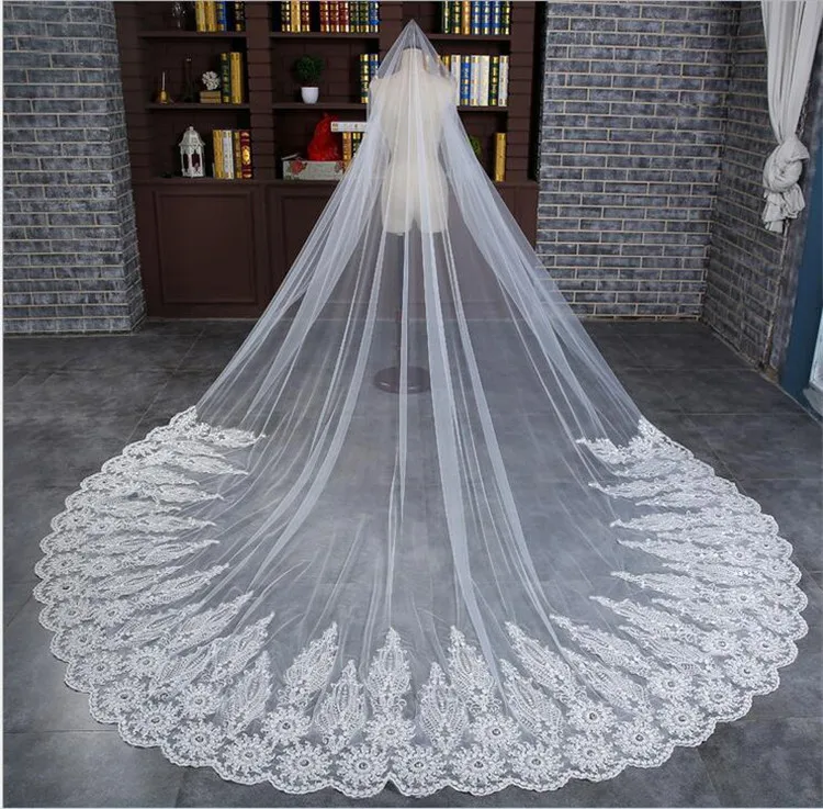 Wholesale bride veil new Korean 3M super long lace wedding tugging | Свадьбы и торжества