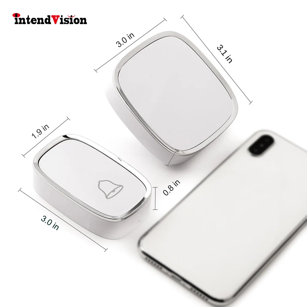 Intendvision беспроводной дверной звонок Водонепроницаемый музыкальный светодиодный