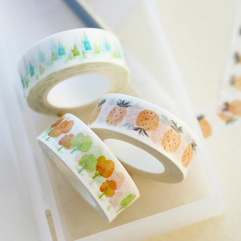 1 5 см * 7 м свежая Акварельная лента Сакура Васи декоративная скрапбук пуля