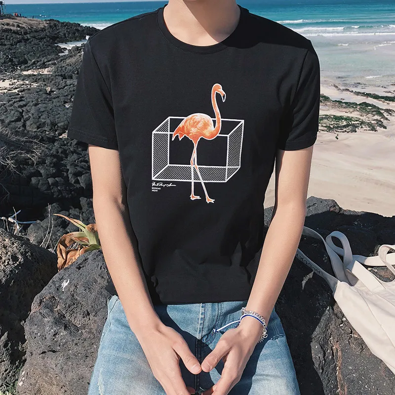 Летняя мужская футболка с круглым вырезом и рисунком животных размеры от M до 4xl |