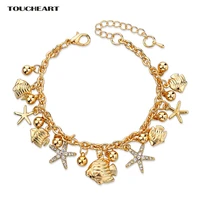 toucheart stainless steel charms fish starfish bracelets bangles for women jewelry making gold wedding bracelet sbr150176