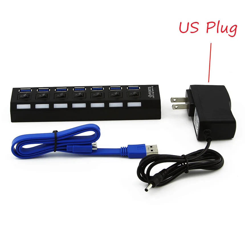 Внешний адаптер питания usb хаб 3 0 с 4/7 портами EU/AU/US/UK 5 Гбит/с концентратор USB