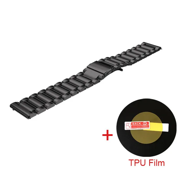 S1 BLACK N FILM 22 мм Huami Amazfit Stratos 2 ремешок Pulseira Amazfit Pace ремешок для часов Xiaomi Amazfit 2 ремешок металлический ремень из нержавеющей стали - Цвет: S1 BLACK N FILM