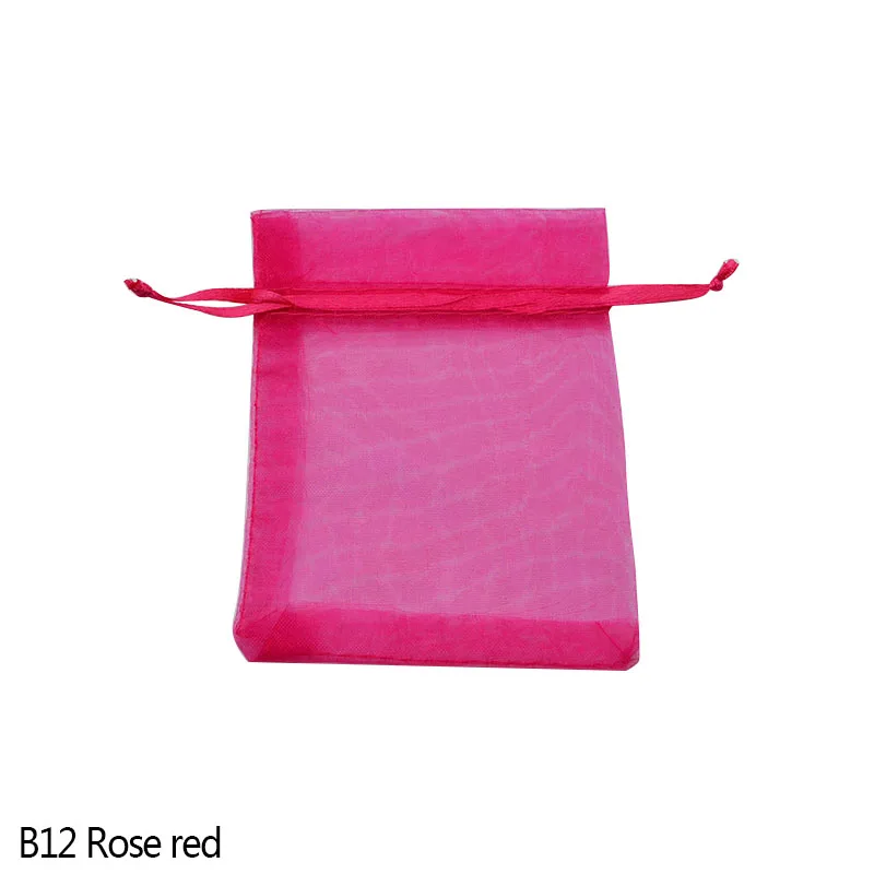 20 шт. 7x9 9x12 11x16 13x18 см сумки из органзы для упаковки ювелирных изделий сумки для украшения свадебной вечеринки Сумки для подарков - Цвет: B12 Rose red