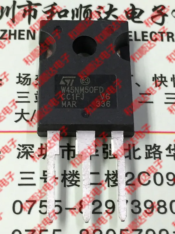 Оригинальный Новый 3 шт./STW45NM50FD W45NM50FD TO-247 500V45A TO247 | Электронные компоненты и