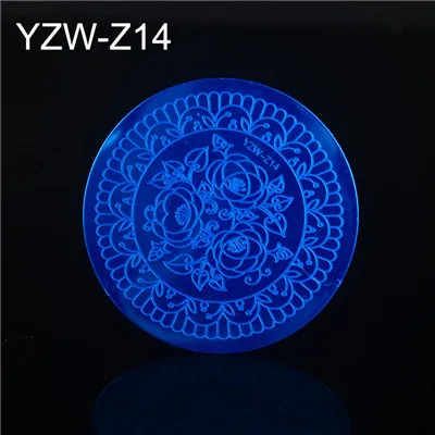 YZWLE 1 шт. DIY Цветочные кружевные линии узоры круглые стальные шаблоны пластины для штамповки ногтей для ногтей кончики ногтей инструмент Аксессуары - Цвет: Z14
