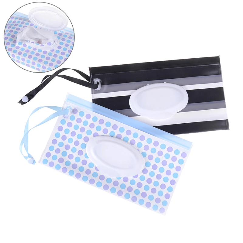 

New 1PCS Fashion Cosmetic Pouch with Easy-Carry -Strap for Stroller Wipes Carrying Case Clutch and Clean Wet Wipes Bag