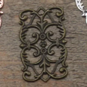 antique bronze Basehome 50 шт., 15x25mm полые цветок подвеска с повторяющимся узором Подвески ювелирные соединители детали под Винтаж европейские бренды МСТ Цветочная фурнитура для DIY Цепочки и ожерелья - Окраска металла: antique bronze