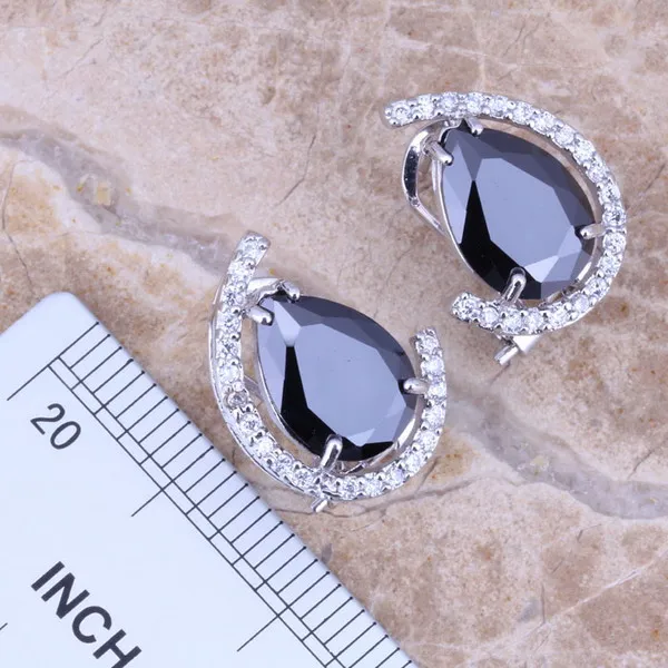 Комплект из кольца и серёг с фианитом Размер 5 / 6 7 8 9 10|silver jewelry set|jewelry setsearring pendant |