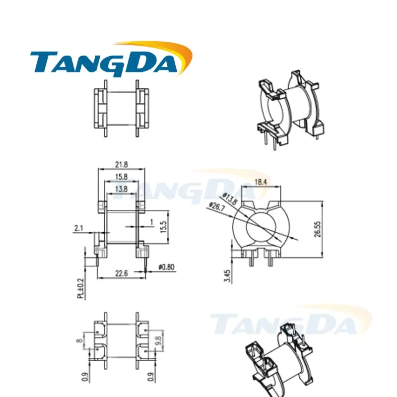 Tangda PQ PQ3240 Тип 2 + pin 4P магнитный сердечник скелет ферритовый силовой трансформатор