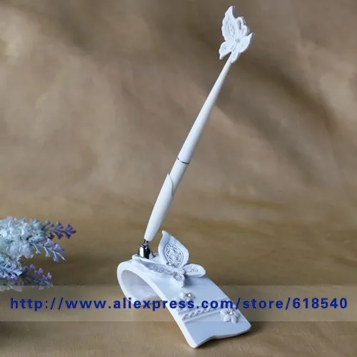 Бесплатная доставка белая бабочка набор ручек для Свадьбы Свадебные украшения