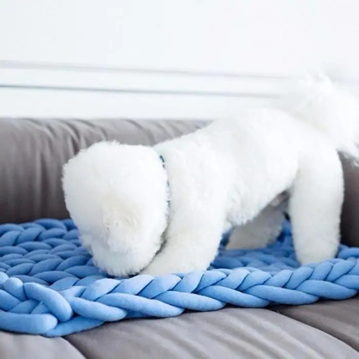 Супер массивное трикотажное одеяло для рук объемная пряжа ручное вязание DIY одеяло XH8Z NO29