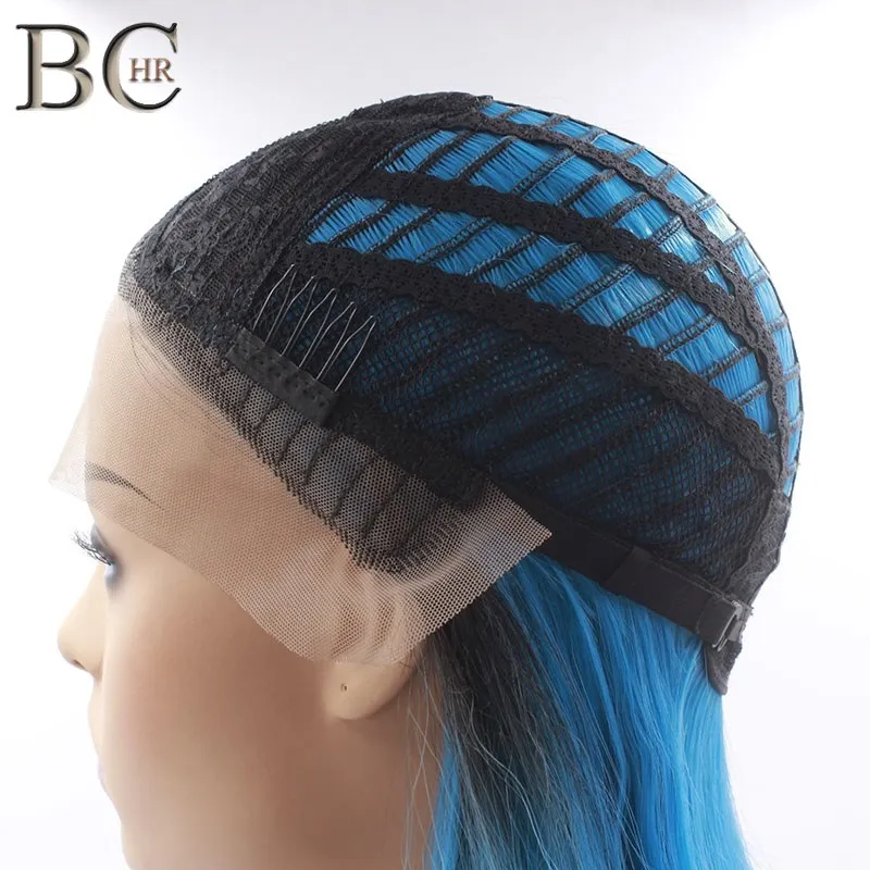 BCHR Ombre Bob 13*4 синтетический кружевной передний парик темно-корень синий парик для женщин косплей парик