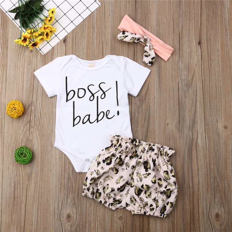 Boss Babe/милые летние хлопковые комплекты с принтом в виде буквы для девочек топы