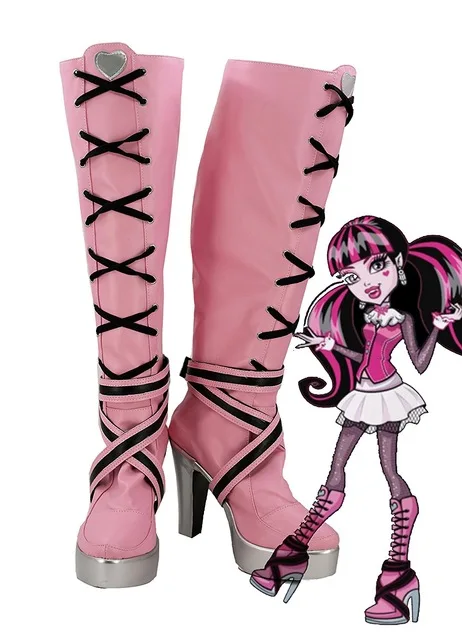 Обувь для косплея Monster High Draculaura ботинки взрослых Хэллоуина карнавала сделанные