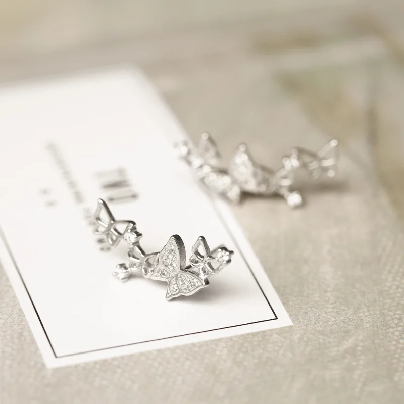 Женские серьги гвоздики из серебра 925 пробы с фианитами|Серьги-гвоздики| |