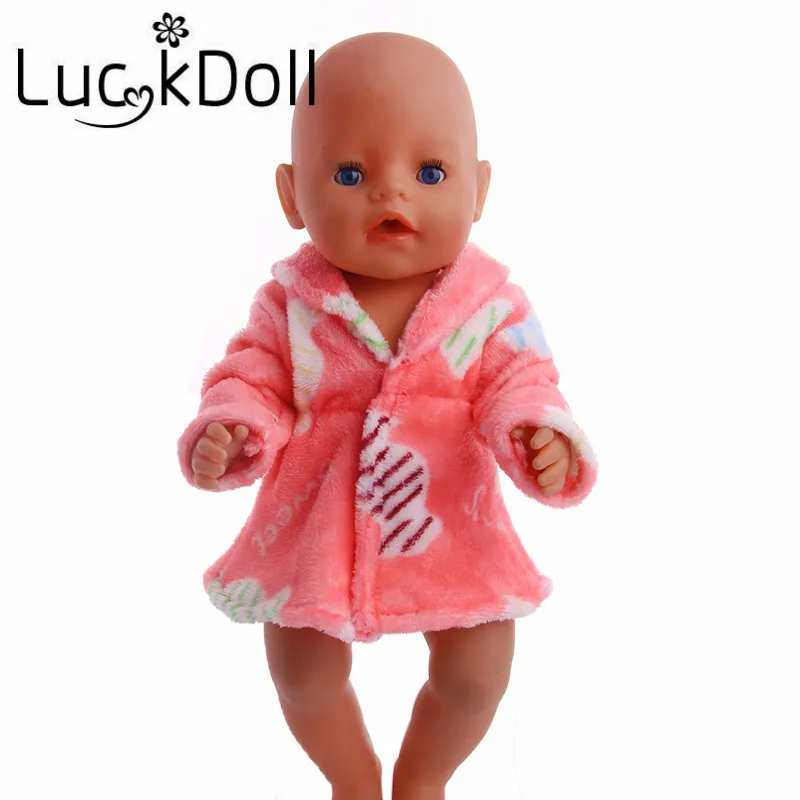 Вельветовая одежда LUCKDOLL с принтом подходит для 18 дюймовых американских кукол 43