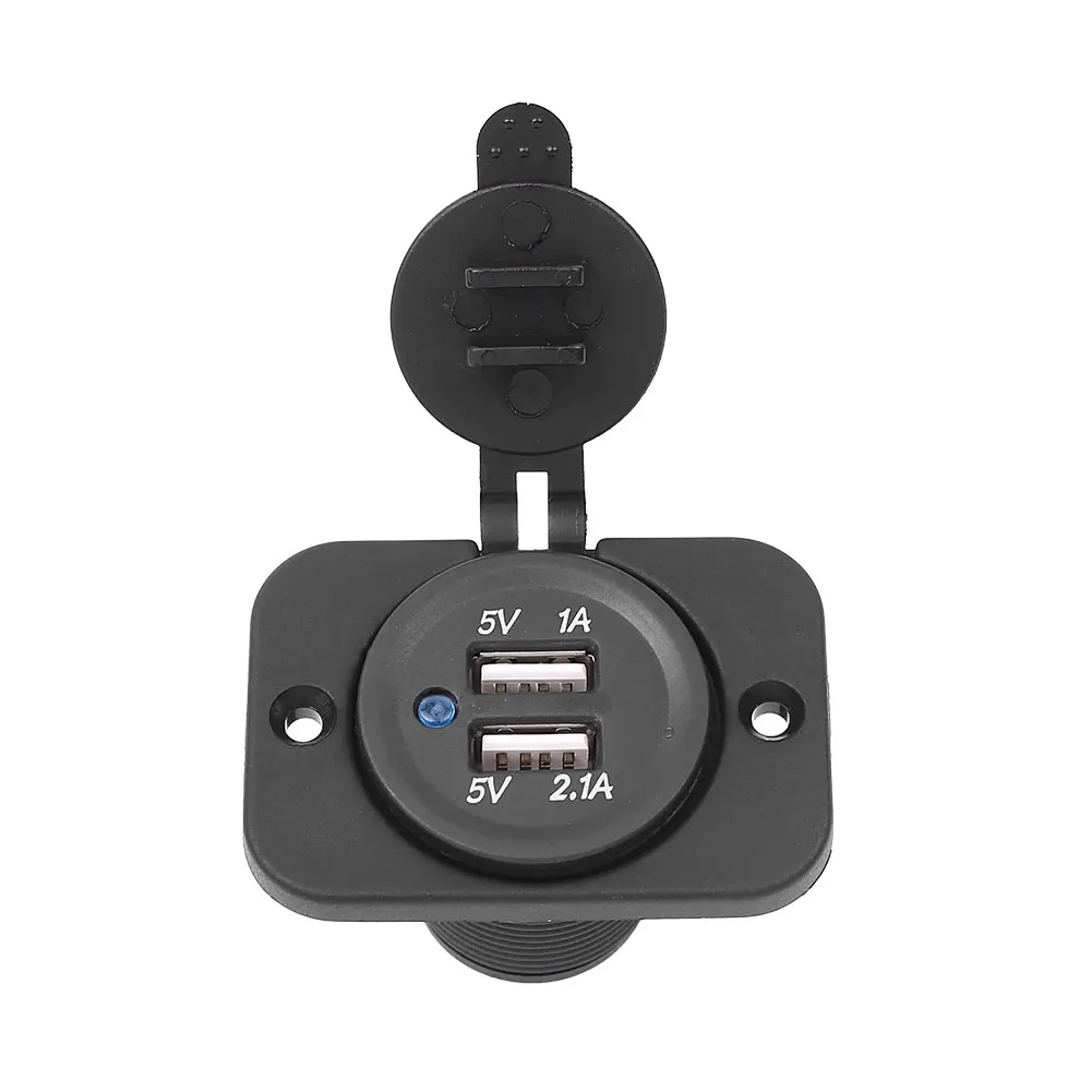 Универсальный автомобильный мотоцикл переходное зарядное устройство Dual USB 1A 2.1A В