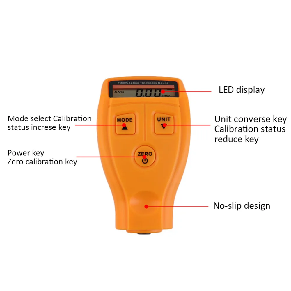 Цифровой ЖК-дисплей толщиномер для измерения толщины краски/пленки датчик