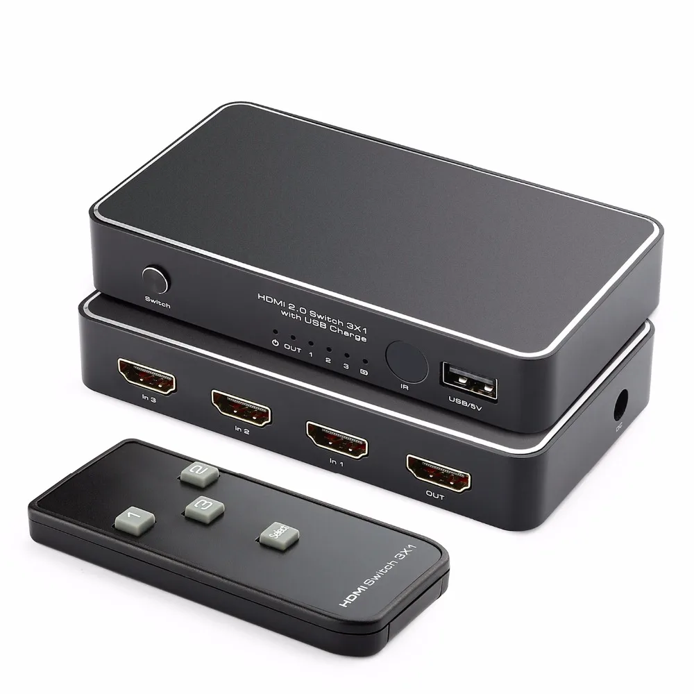 HD MI Switch 3x1 HD MI 2,0 UHD4K @ 60 Гц 4:4:4 HDCP 2,2 HDR 3 в 1 выход для smart tv mi box3 ps4pro xbox one xs проектор