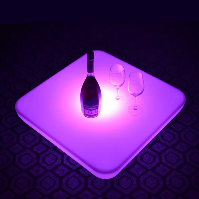 Водонепроницаемый светодиодный барный стол для мебели светящийся квадратный