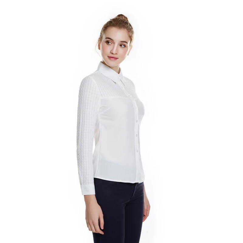 EPacket доставка женские кружевные белые рубашки одежда с длинным рукавом