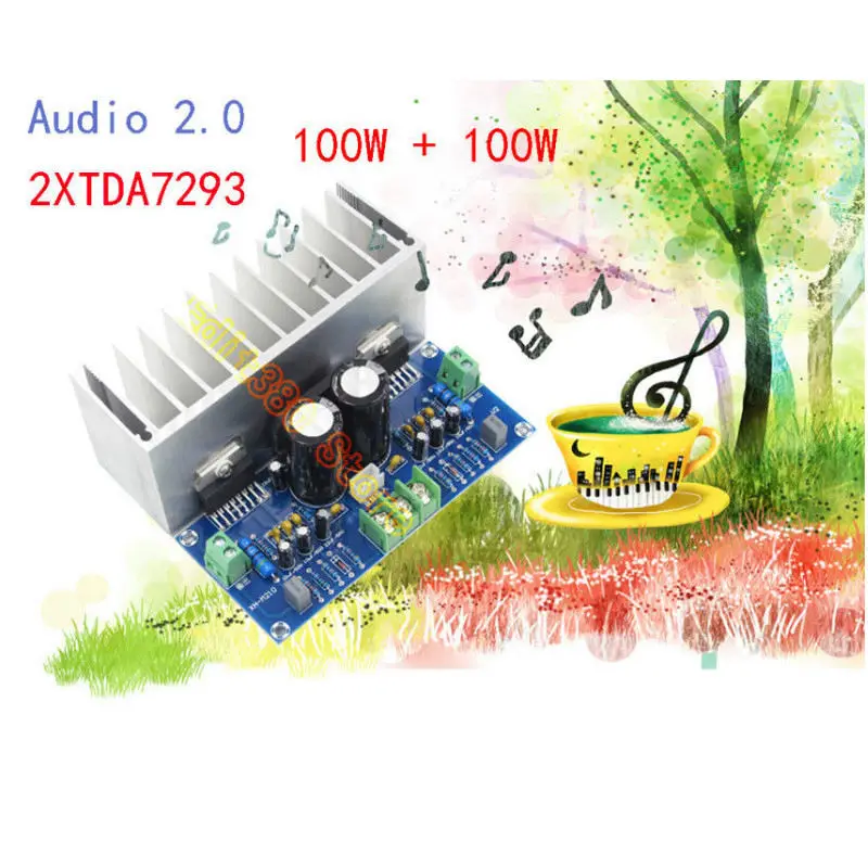 TDA7293 Audio Amplifier Board 100Wx2 Digital Stereo Power With Heatsink Dual AC12-32V | Электроника