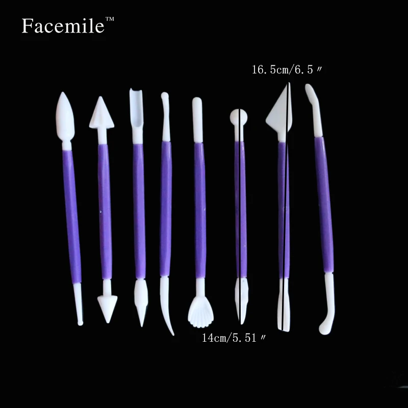 Лицевая сторона 8 шт./компл. Пластик фиолетовый Fondant (сахарная) форма для выпечки