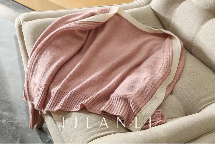 2019 New Autumn And Spring V-Neck Cashmere Sweater Knit Cardigan Wild Female Coat Slim |