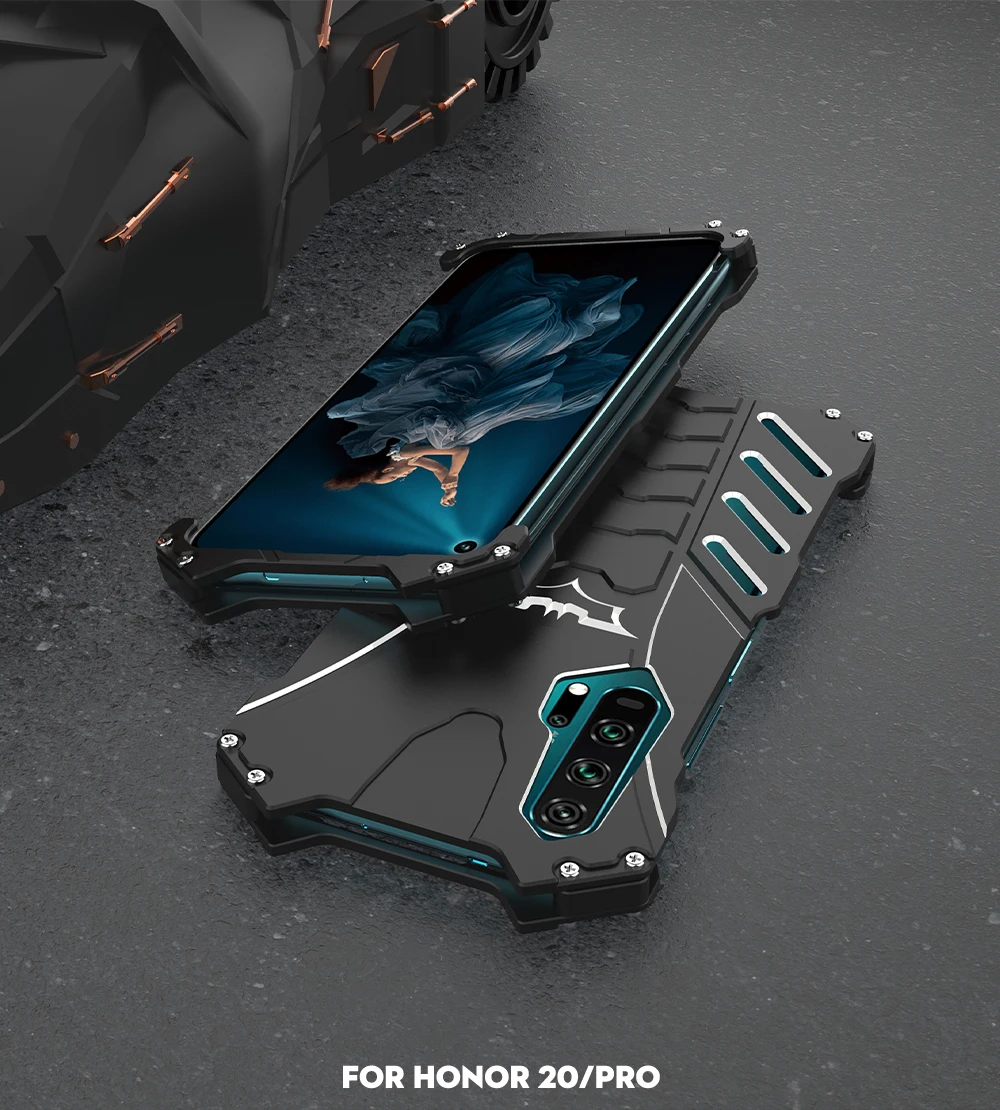 Чехол R-just для huawei Honor 20 Pro, серия Diablo, Бэтмен, роскошный, Doom, сверхпрочный, армированный, металлический, алюминиевый, чехол для мобильного телефона s Honor20