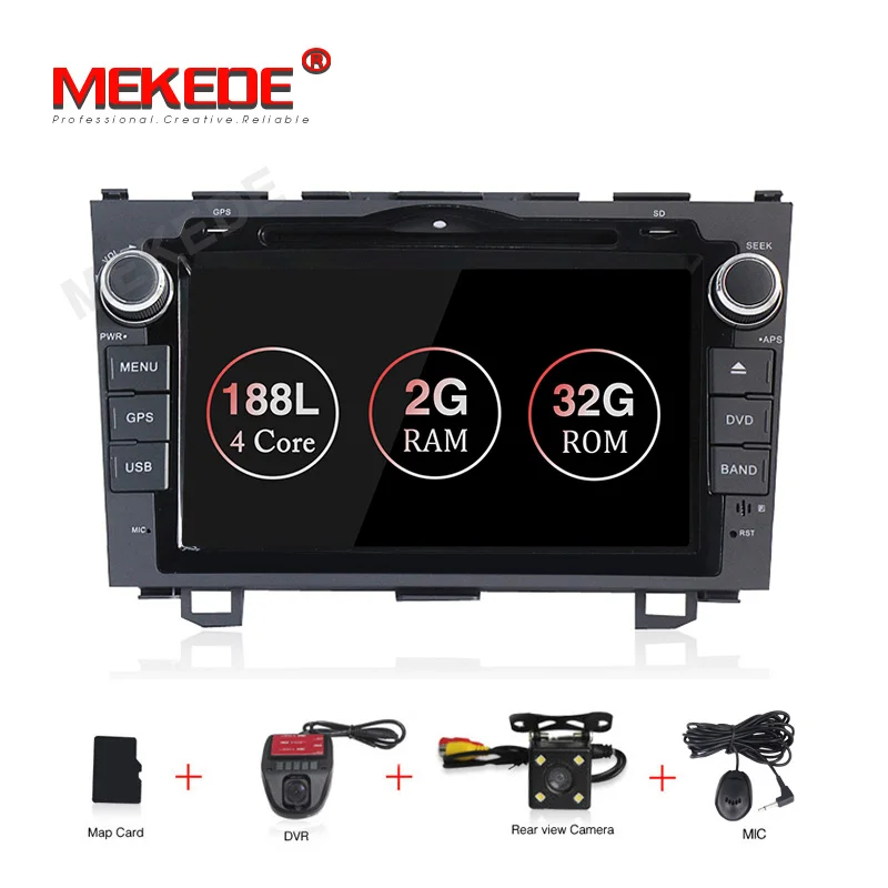 add camera dvr Mekede " 2din Android 9,1 Автомобильный мультимедийный dvd плеер для Honda CRV 2007 2008 2009 2010 2012 gps навигации WI-FI RDS/SD/BT navi - Цвет: add camera dvr