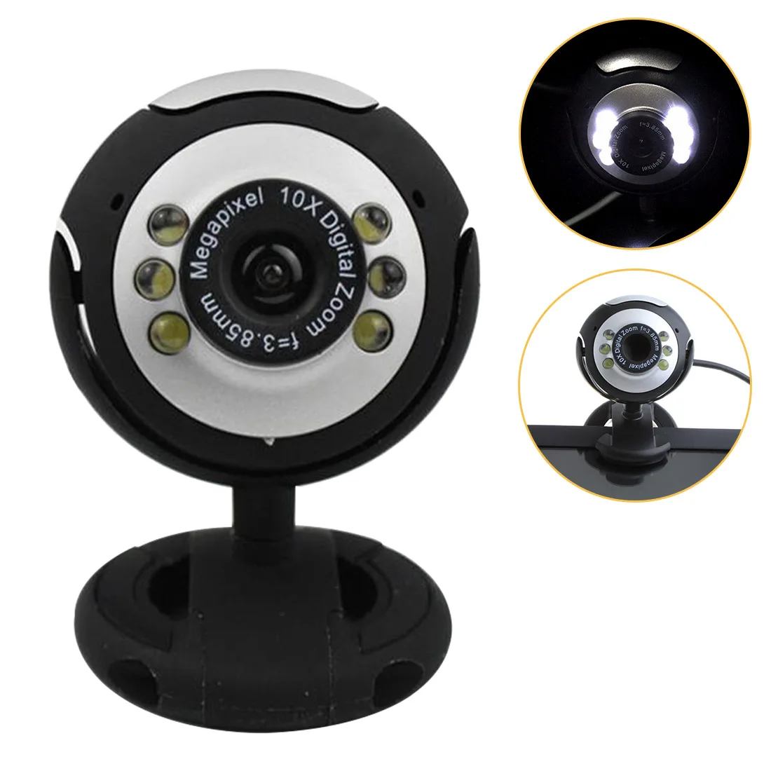 USB 2 0 HD камера с микрофоном 30 мегапиксельная веб 6 LED микрофон для ПК