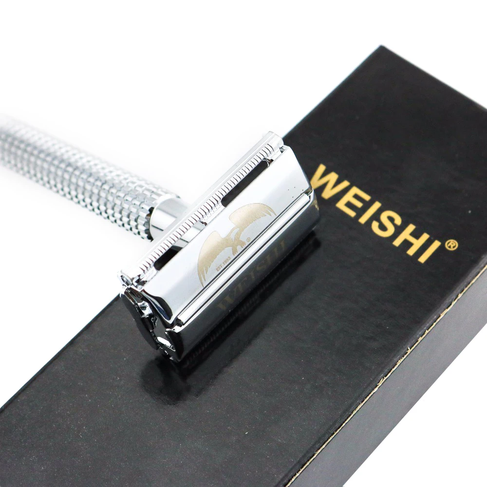 

WEISHI Safety Razor Butterfly Double-edged Shaving Razor Silvery Gun color Bronze 11.5CM Long Handle 9306-FL CL IL 8PCS/LOT NEW