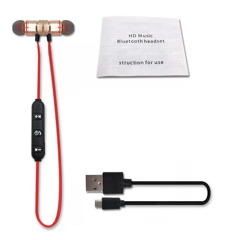 Магнитные Спортивные Беспроводные наушники, Bluetooth наушники для Xiaomi, мобильного телефона, IPhone, шейный ремешок, Ecouteur, Bluetooth Fone De Ouvido F2C312 - Цвет: Gold no retail box