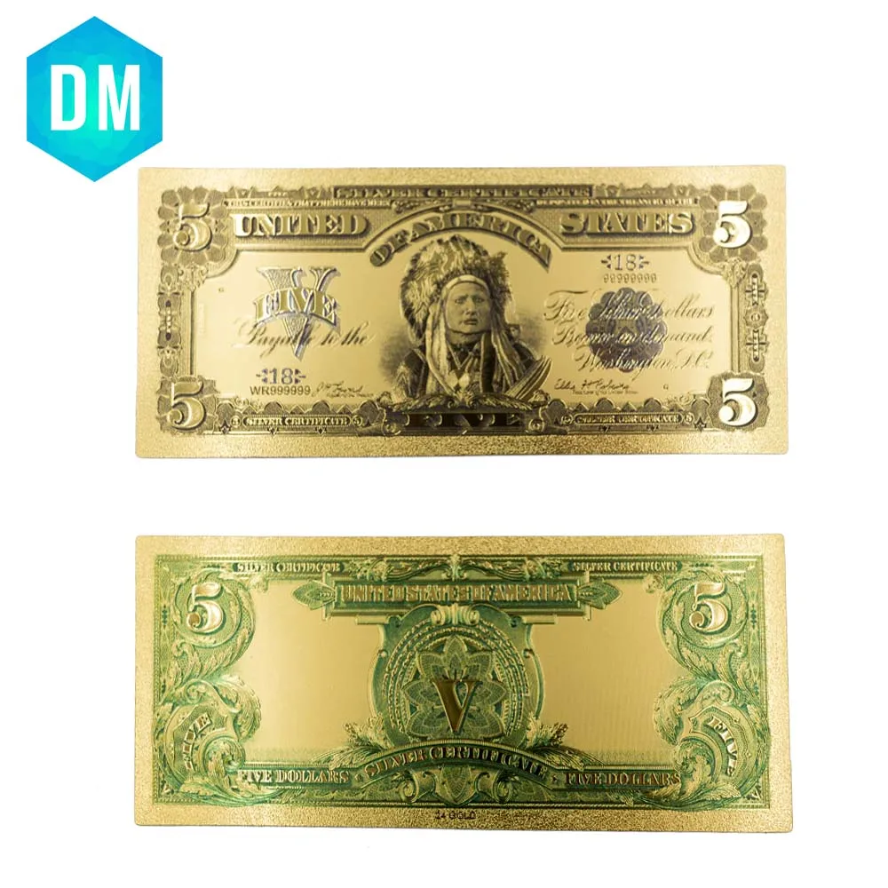 Горячая продажа хороший 1899 серии $5 доллар Серебряный сертификат США золото