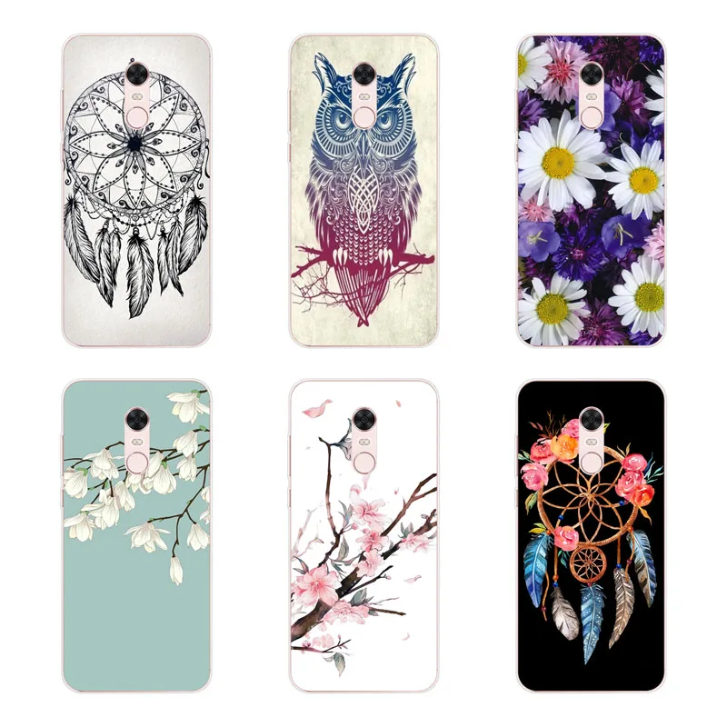 xiaomi redmi 5 plus Case Silicon Popular flowers Painting Soft TPU Back Cover for Protect Phone case shell |