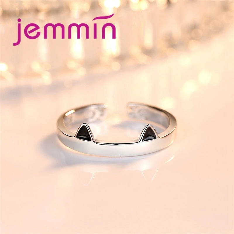 Exquisite Lovely Cat 925 Sterling Silver Needle Animal Opan Finger Rings for Women Fashion Jewelry Best Lovly Gift |