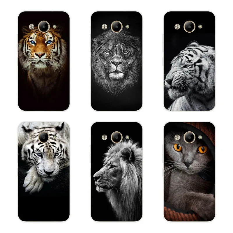 Huawei y3 2017 чехол силиконовый tigon живопись животного мягкий ТПУ задняя крышка для