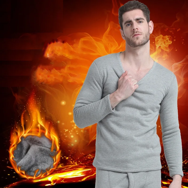 Зимние кальсоны плотное мужское термобелье комплекты теплая рубашка с длинным