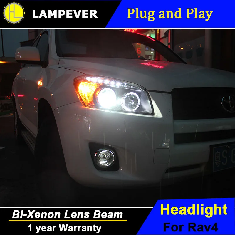 Lampever Автомобильная фара для Toyota RAV4 головной светильник s 2009-2013 для RAV 4 светодиодный ангельский глаз DRL Q5 bi xenon объектив h7 ксеноновый передний светильник
