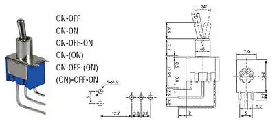 10pcs Right Angle Solder SPDT ON/ON Panel PCB Toggle Switch | Обустройство дома