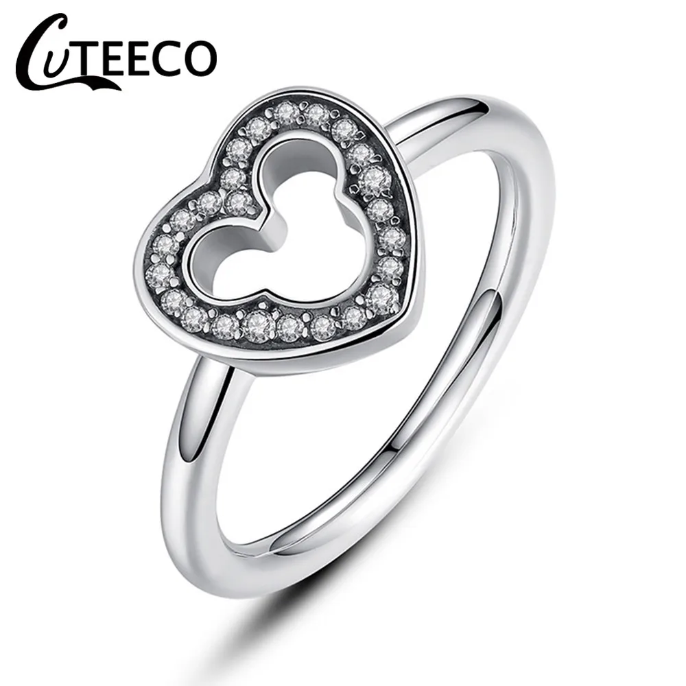 CUTEECO модное розовое Золотое свадебное кольцо в форме сердца для женщин, циркониевые обручальные кольца, Гламурные ювелирные изделия Anillos Mujer - Цвет основного камня: AG