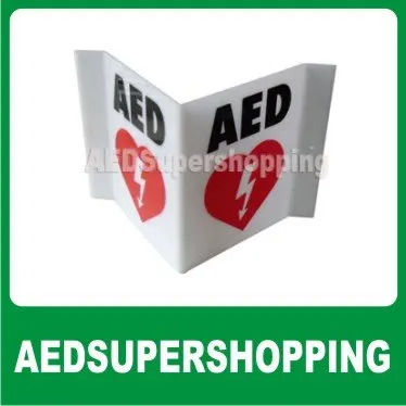 Настенный знак в форме проекции AED V-образный Легенда с графикой 6 дюймов x 8 75 дюйма